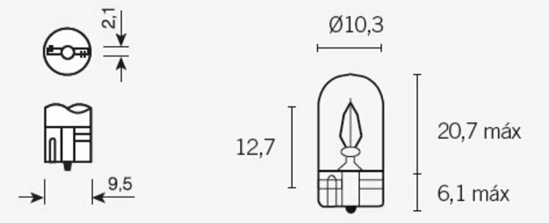 Pièces Quad & Motos - Electrique - Ampoule TECNIUM T10 12V 3W - x10