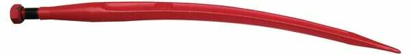 Pièces agricoles - Fenaison & élevage - Dent de chargeur, courbée, section carrée 35.5x585mm, extrémité pointue avec écrou M20x1.5mm, rouge, gopart