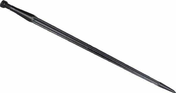 Pièces agricoles - Fenaison & élevage - Dent de chargeur, droite, section en étoile 36x815mm, extrémité pointue avec écrou M22x1,5mm, noir