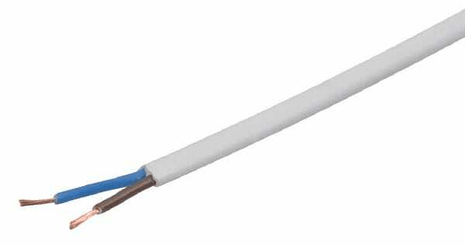 Pièces agricoles - Electricité - Câble rond 2x0,75mm² blanc