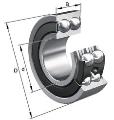 Pièces agricoles - Roulements - Roulement à billes à contact oblique 17x47x22.2mm INA/FAG