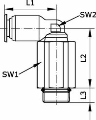 Pièces agricoles - Pièce pneumatique - Raccord enfichable L 10x1/4"