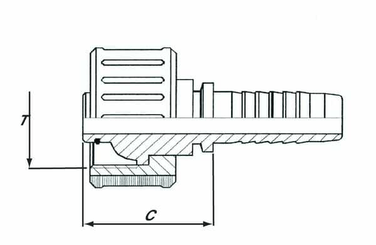 Pièces agricoles - Hydraulique - Raccord à sertir DN06-M22x1,5-Inox