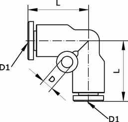 Pièces agricoles - Pièce pneumatique - Raccord enfichable en L 16mm