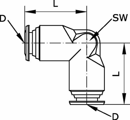 Pièces agricoles - Pièce pneumatique - Raccord enfichable coudé 5mm