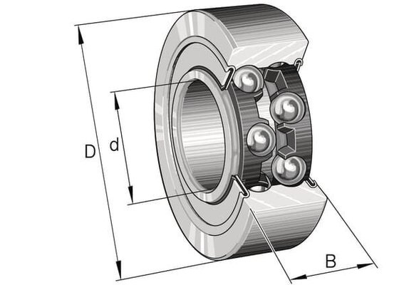 Pièces agricoles - Roulements - Roulement à billes à contact oblique 80x140x44.4mm INA/FAG