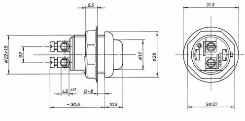 Pièces agricoles - Electricité - Interrupteur 12.5A 24V