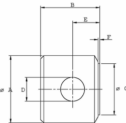 Pièces agricoles - Hydraulique - Fond + trou D.25.25 alésage 60 CR