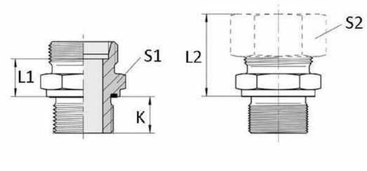 Pièces agricoles - Hydraulique - Adaptateur 12L M12 WD