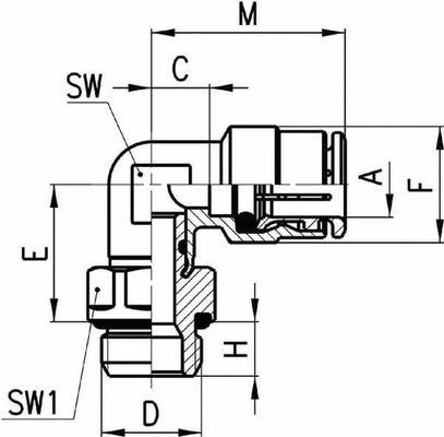 Pièces agricoles - Pièce pneumatique - Raccord instantané 6552 4 mm x 1/8"