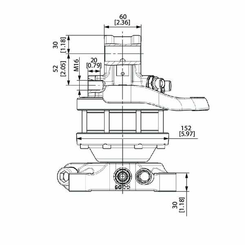 Pièces agricoles - Hydraulique - Rotator 30kN Bride 4x17mm Carr