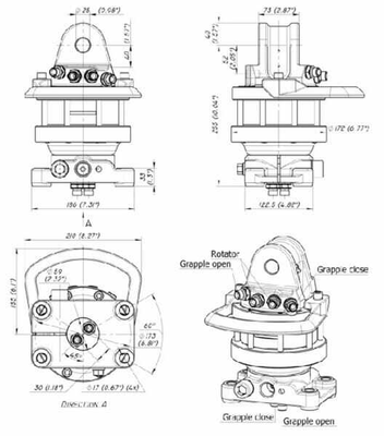 Pièces agricoles - Hydraulique - Rotator 45kN Bride 4x17mm rond