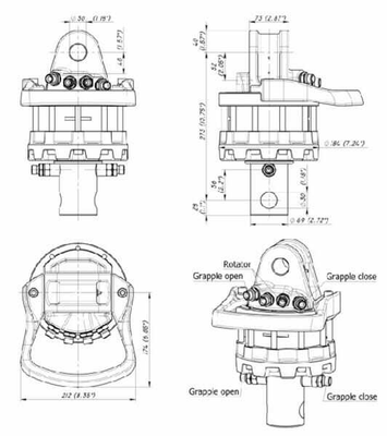 Pièces agricoles - Hydraulique - Arbre de rotation 55kN 69mm Trou 3