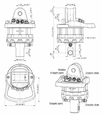 Pièces agricoles - Hydraulique - Rotator 45kN Cardan 68mm Trou