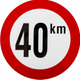 Panneau 40 km en PVC