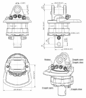 Pièces agricoles - Hydraulique - Rotator 60kN Cardan 69mm Trou