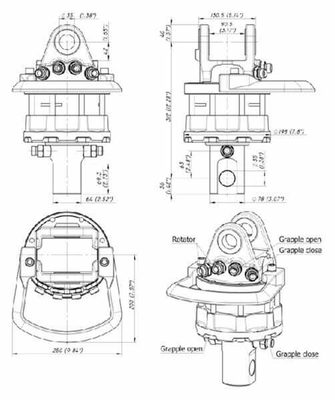 Pièces agricoles - Hydraulique - Rotator 60kN Cardan 78mm Trou 35mm