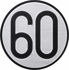 Pièces agricoles - Eclairage - Panneau limitation Vitesse 60 Km/h