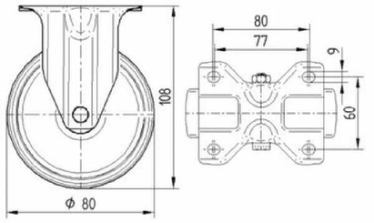 Pièces agricoles - Outils atelier - Roulettes pivotantes en acier inoxydable à bandage en matière synthétique