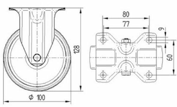 Pièces agricoles - Outils atelier - Roulettes pivotantes en acier inoxydable à bandage en caoutchouc gris élastique
