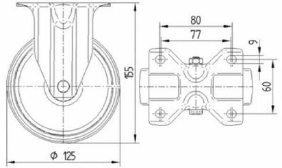 Pièces agricoles - Outils atelier - Roulettes pivotantes en acier inoxydable à bandage en matière synthétique