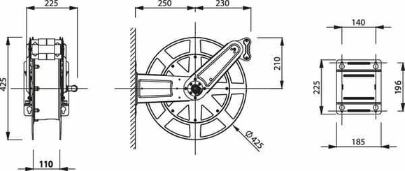 Pièces agricoles - Outils atelier - Enrouleur flex. Ø12,5 15m KPU