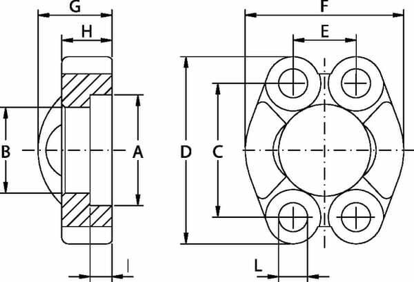 Pièces agricoles - Hydraulique - Demi-bride SAE 6000 1