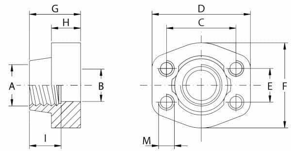 Pièces agricoles - Hydraulique - Contre-bride SAE6000 1-1