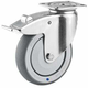 Roue pivotante, roue en polyuréthane : Ø75x25mm, with brake, Acier inoxydable Fixation de plaque: 60x60mm Load: 75kg, Tente