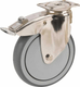 Roue pivotante, roue en polyuréthane : Ø100x32mm, with brake, Acier inoxydable Fixation de plaque: 77x67mm Load: 100kg, Ro-Carr