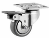 Roue pivotante, roue en polyuréthane : Ø50x19mm, with brake, Acier inoxydable Fixation de plaque: 60x60mm Load: 50kg, Tente