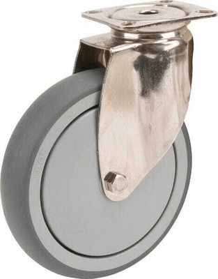 Pièces agricoles - Outils atelier - Roue pivotante, roue en polyuréthane : Ø125x32mm, Fixation de plaque: 77x67mm Load: 100kg Tente