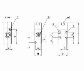 Pièces agricoles - Pièce pneumatique - Distributeur 3/2, monostable