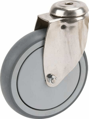Pièces agricoles - Outils atelier - Roulettes pivotantes en acier inoxydable avec montage sur plaque 150 mm