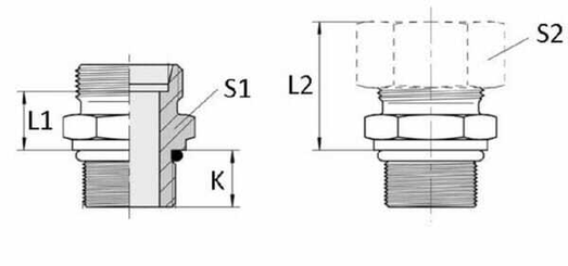 Pièces agricoles - Hydraulique - Raccord 8L - 9/16UNF