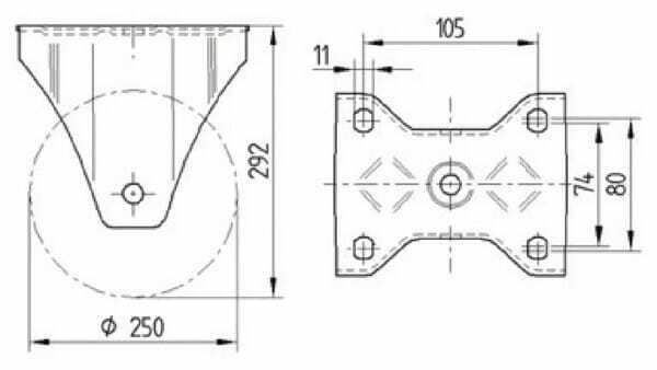 Pièces agricoles - Outils atelier - Roulettes pour charges lourdes en polyamide