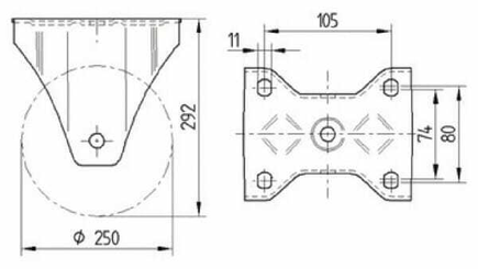 Pièces agricoles - Outils atelier - Roulettes pour charges lourdes en polyamide