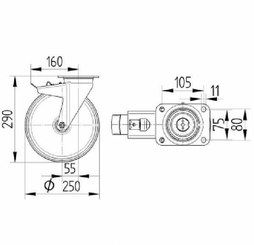 Pièces agricoles - Outils atelier - Roulettes pour charges lourdes à bandage en polyuréthane