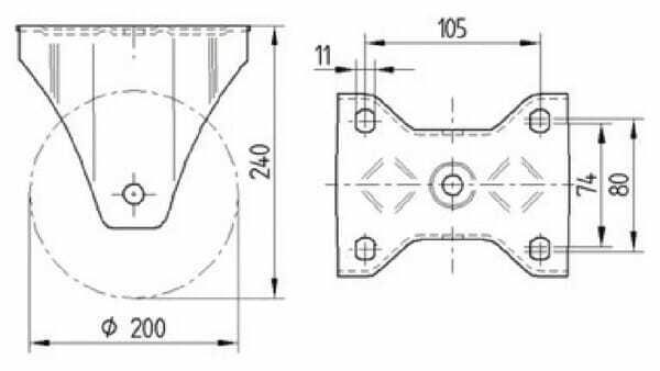 Pièces agricoles - Outils atelier - Roulettes pour charges lourdes en polyamide