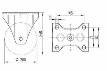 Pièces agricoles - Outils atelier - Roulettes pour charges lourdes à bandage en polyuréthane