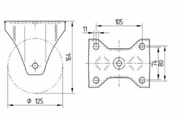Pièces agricoles - Outils atelier - Roulettes pour charges lourdes à bandage en polyuréthane