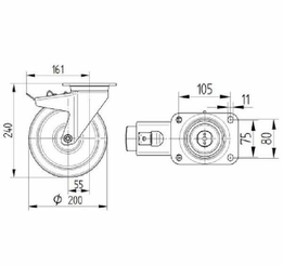 Pièces agricoles - Outils atelier - Roulettes pour charges lourdes en polyamide