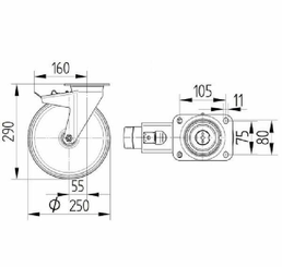 Pièces agricoles - Outils atelier - Roulettes pour charges lourdes en polyamide