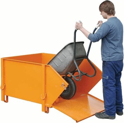 Pièces agricoles - Outils atelier - Conteneur acier jaune capacité 1500kg 1515x1070x800mm Bauer Südlohn