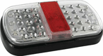 Feu arrière LED, rectangulaire, 12/24V, rouge/marron/jaune, à boulonner, 158x31x81mm