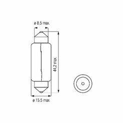 Pièces agricoles - Eclairage - Ampoule 24V 18W SV8,5