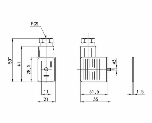 Pièces agricoles - Pièce pneumatique - Connecteur + led 24V AC/DC
