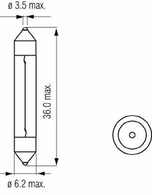 Pièces agricoles - Eclairage - Ampoule 12V 3W SV6