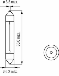 Pièces agricoles - Eclairage - Ampoule 12V 3W SV6