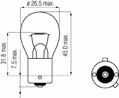 Pièces agricoles - Eclairage - Ampoule 12V 21W BAU15s